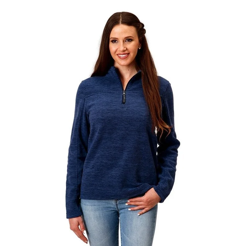 Sweet breath Roper Western Sweatshirt Womens 1/4 Zip Navy 03-098-0692-6146 BU
