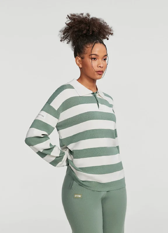 Extra long version Varsity Striped Rugby Shirt