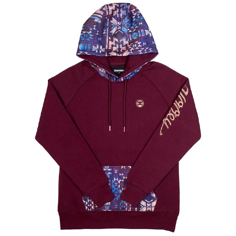Fashionable and casual "Veracruz" Maroon w/Aztec Pattern Hoody