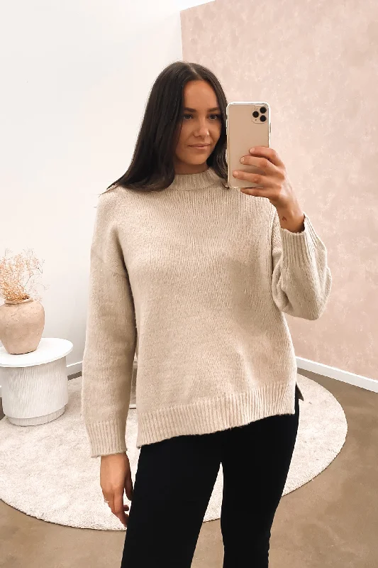 Energetic Ellie Knit Jumper Beige