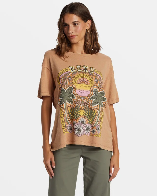 Avant-garde trend Roxy Morockin Tee-Camel