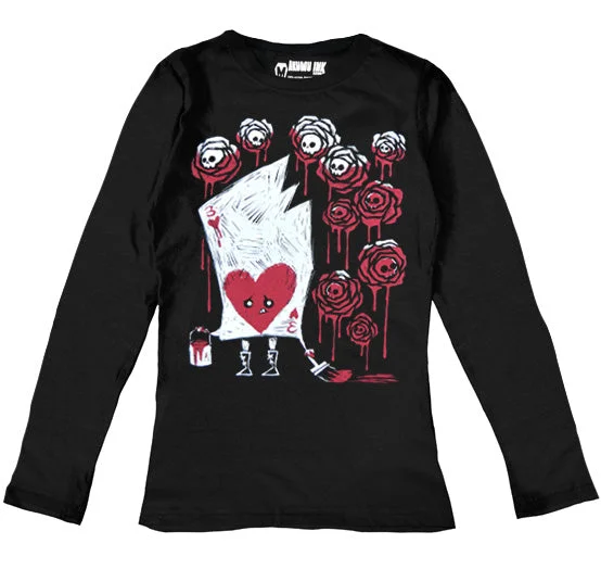 High waist design Painting The Roses With Blood Women Long Sleeve Tshirt