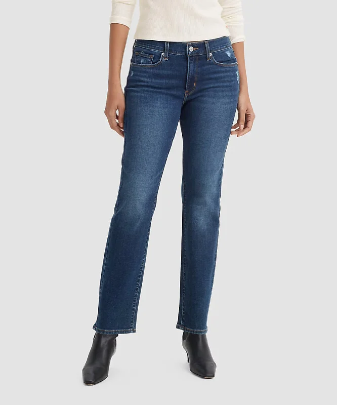 Casual And Versatile Levi's Women's Classic Mid Rise Straight Fit Jeans - Dark Stonewash