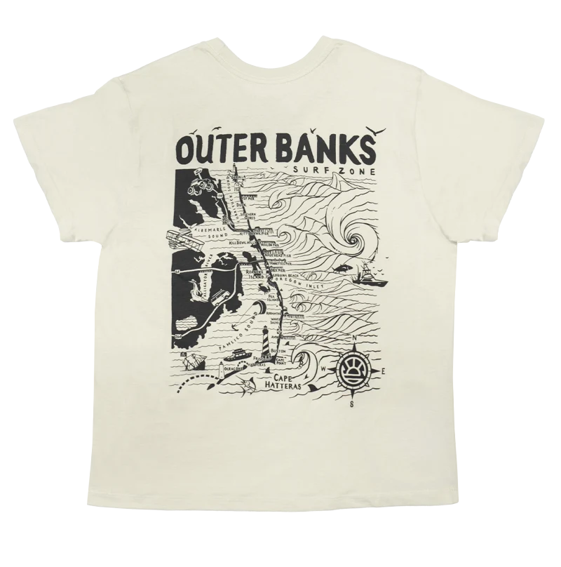 Affordable selection REAL Outer Banks Map Wmn's Classic Tee-Bone