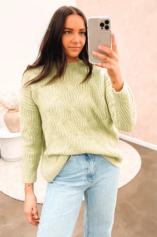 Retro Woolen Jacket Alice Knit Green