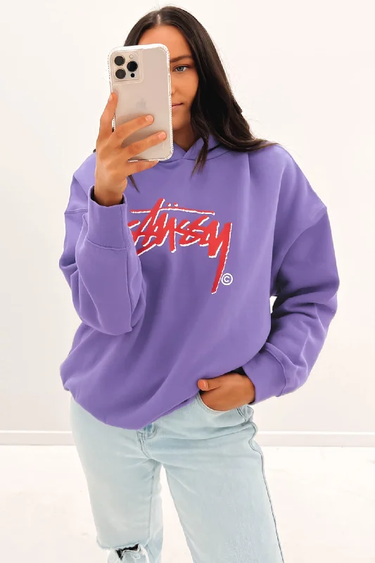 Street Personality Style Shadow Stock Oversized Hood Washed Violet