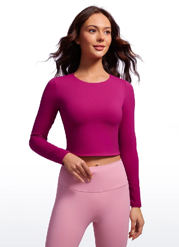 Sports Zipper Style Butterluxe Double Lined Cropped Long Sleeves
