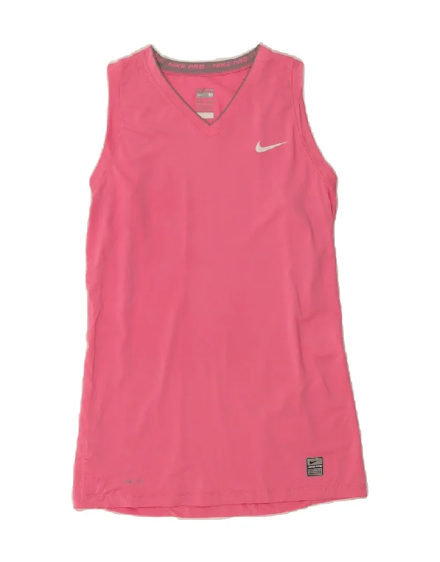 Fashionable and versatile NIKE Womens Dri Fit Vest Top UK 12/14 Medium Pink Polyester Fashionable and versatile NIKE Womens Dri Fit Vest Top UK 12/14 Medium Pink Polyester