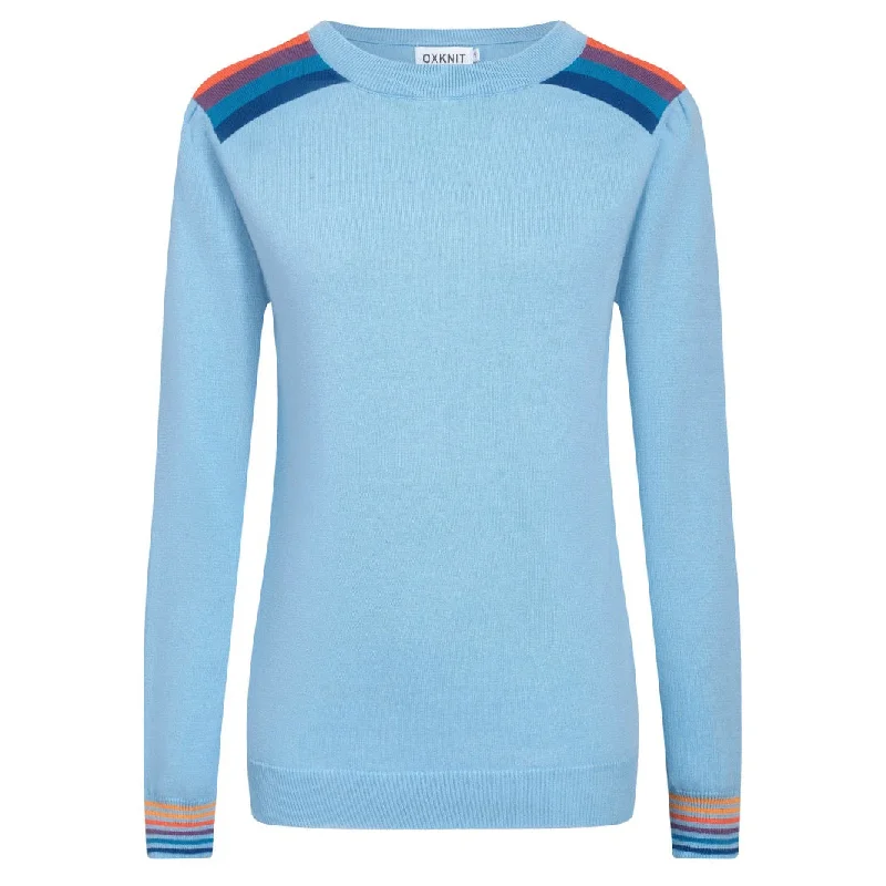 Black And White Style Women's blue vintage period knit top