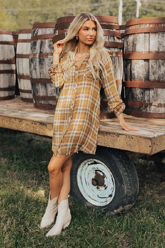 Casual And Versatile Hayride Happiness Plaid Mini Dress