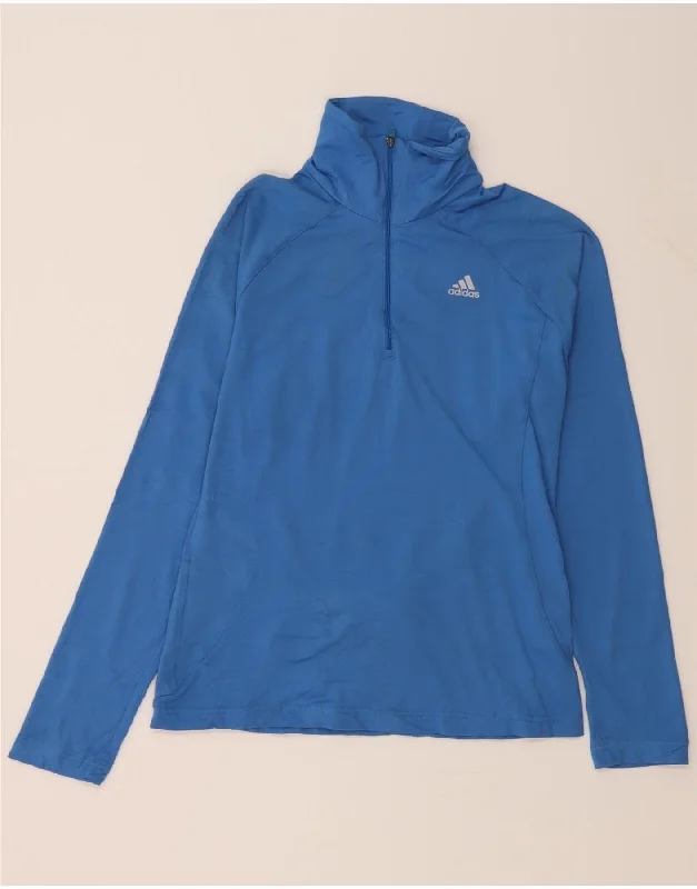 High-quality fabrics ADIDAS Womens Clima 365 Zip Neck Pullover Tracksuit Top UK 14 Medium Blue
