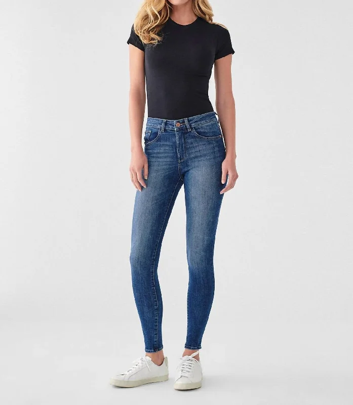 Advanced Customization Florence Ankle Mid Rise Skinny Jeans In Parker