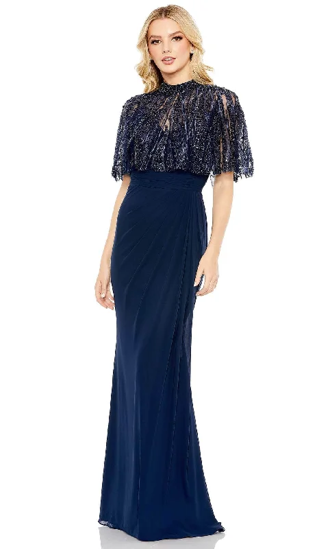 Elegant and noble Mac Duggal 20467 - Embellished Cape Sleeveless Evening Dress
