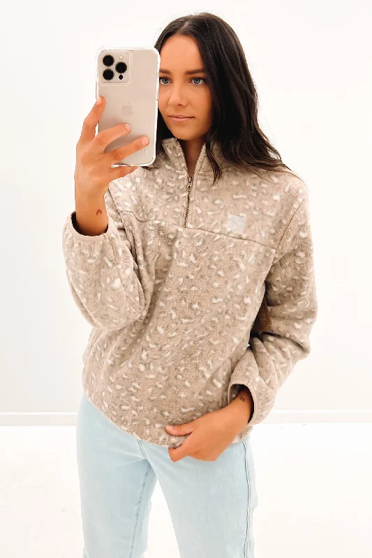 Street Casual Style Pheelin It Mock Neck Leopard
