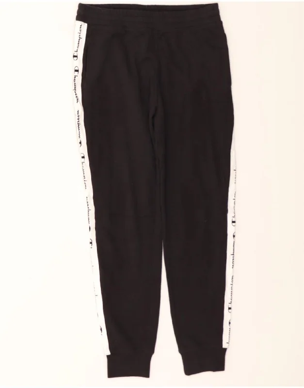 Boutique style CHAMPION Womens Graphic Tracksuit Trousers Joggers UK 14 Large  Black