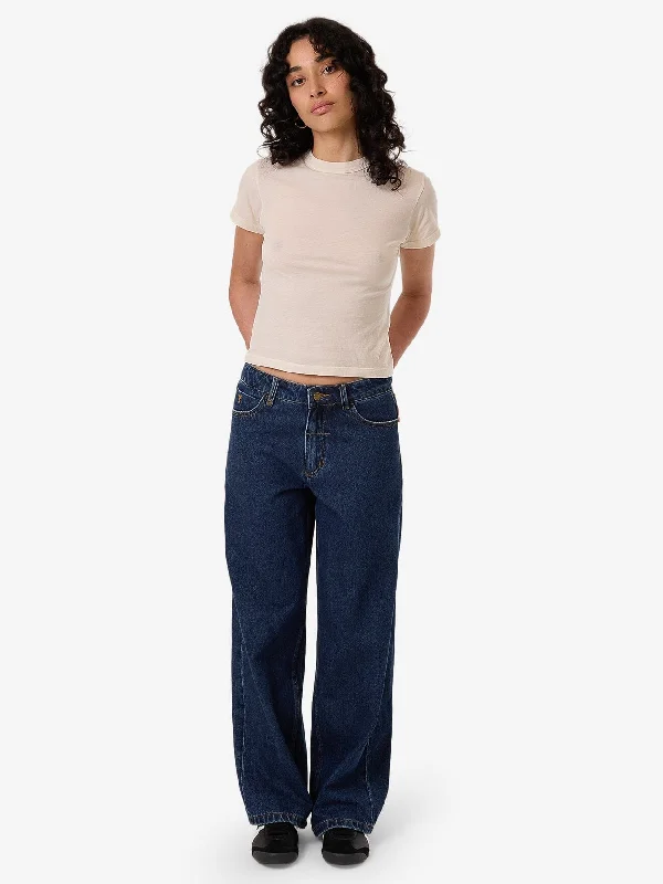 Letter embroidery Billie Low Jean - Rinsed Ink