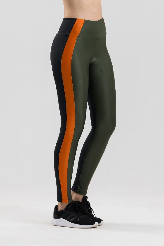 Comfortable and simple Power Leggings - Military Green