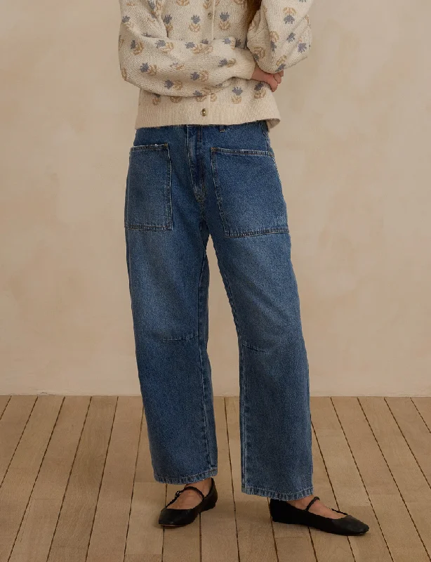 Printed pattern The Barrel Pant by Rylee + Cru - Indigo