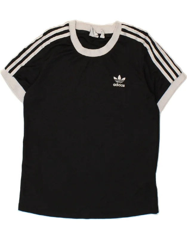 Moisture wicking ADIDAS Womens T-Shirt Top UK 12 Medium Black Polyester