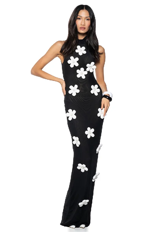 Street Graffiti Design FLOWER POWER MESH MAXI DRESS