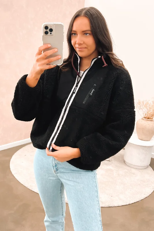Sports litigation style Fuzoff Zip Jumper Black
