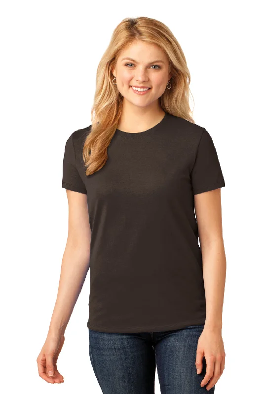 Black And White Style Port & Company Womens Core Short Sleeve Crewneck T-Shirt - Dark Chocolate Brown - Closeout Black And White Style Port & Company Womens Core Short Sleeve Crewneck T-Shirt - Dark Chocolate Brown - Closeout
