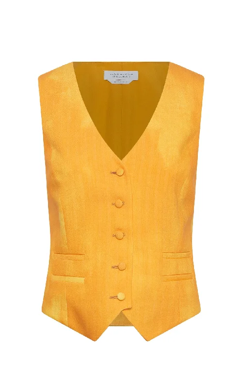 Avant-garde trend Coleridge Vest in Cadmium Yellow Virgin Wool