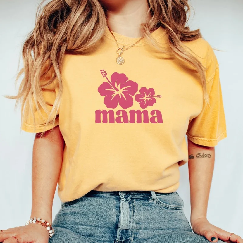 Exquisite workmanship Hibiscus Mama • Mustard Comfort Tee