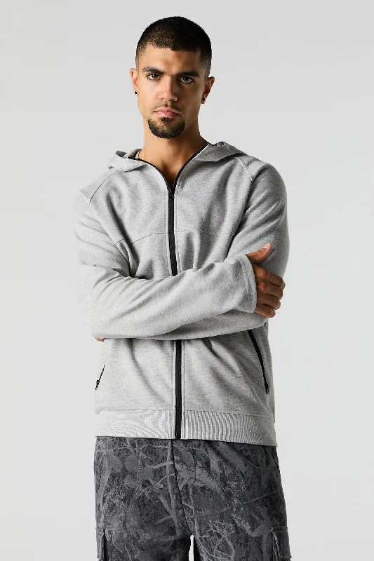 Comfortable and simple Active Full Zip Fleece Hoodie