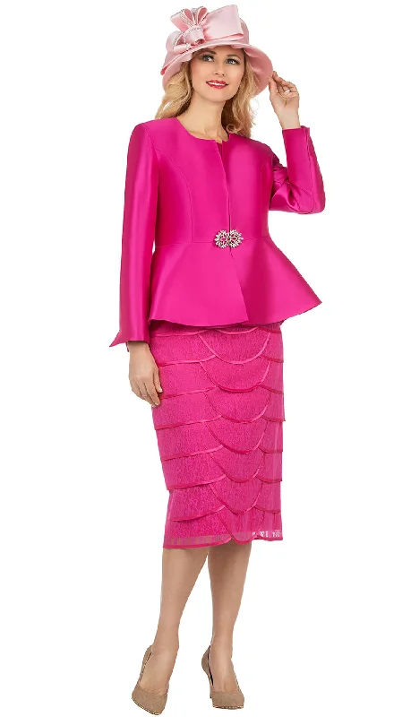 Elegant And Elegant Giovanna Church Suit G1060E-Fuchsia
