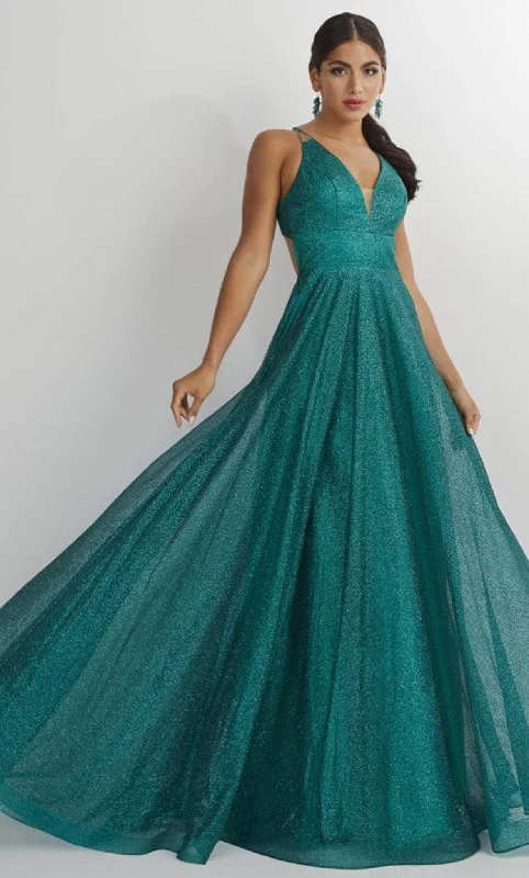 Hip-hop Style Studio 17 Prom 12895 - Glittered Plunging V-Neck Prom Gown
