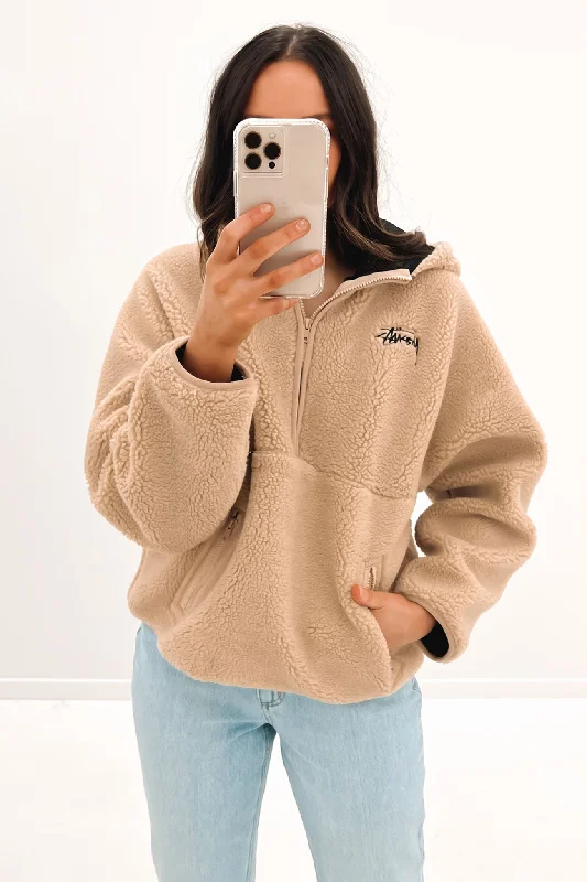 Sports Comfort Style Jensen 1/4 Zip Sherpa Off White