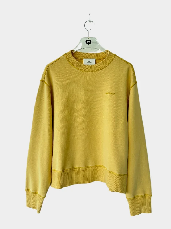 Street Sports Style Yellow Sweatshirt