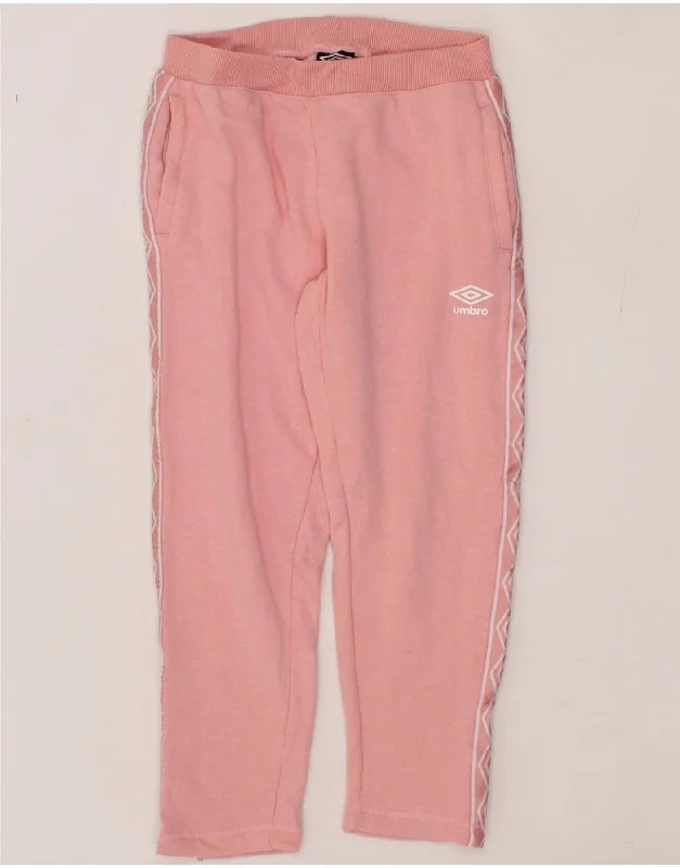 High-quality fabrics UMBRO Womens Graphic Tracksuit Trousers UK 8 Small  Pink Cotton