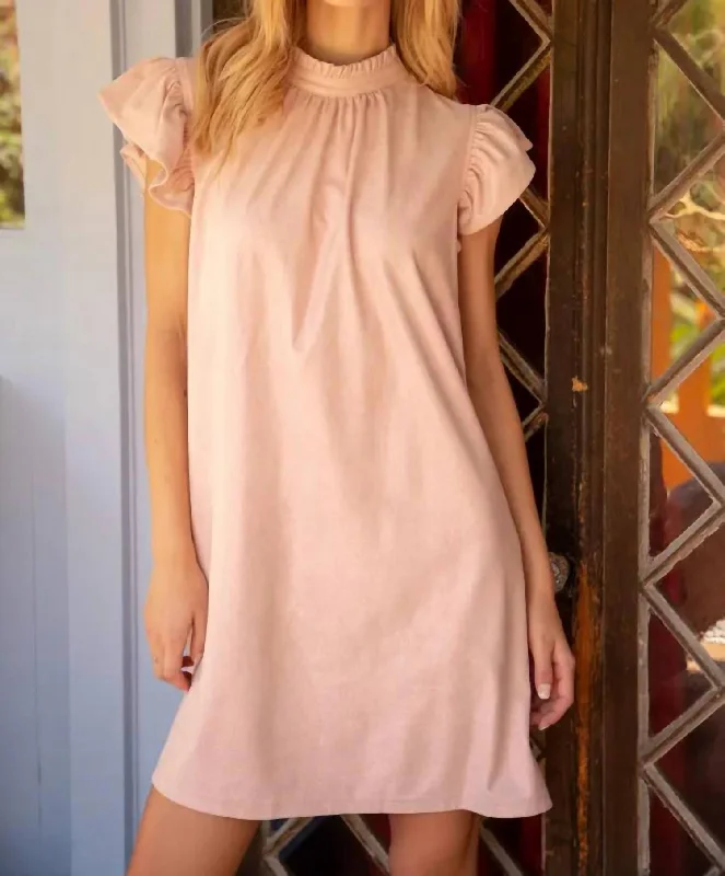 Unique prints Arlei Ruffle Shift Dress In Pink