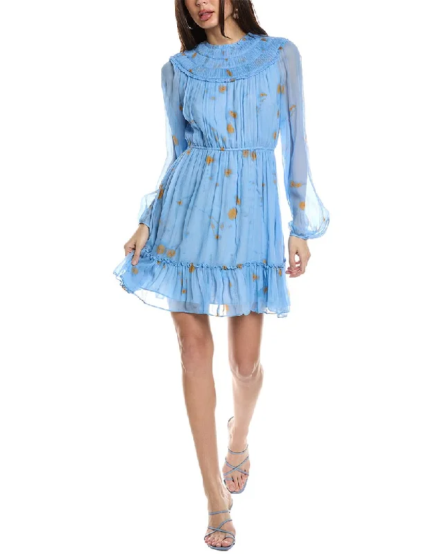 Stand-up collar design Jason Wu Ruched Silk Mini Dress