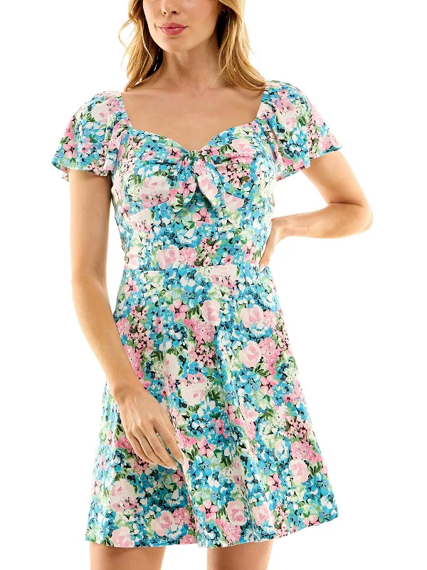Hooded design Juniors Womens Summer Mini Fit & Flare Dress