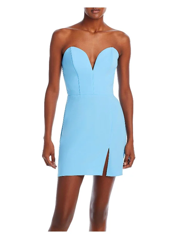 Low-key Luxury Pamberly Womens Front Slit Mini Mini Dress