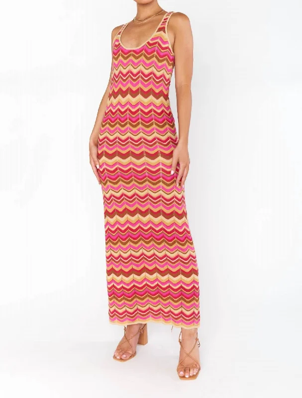 Classic Series Tala Tank Maxi Dress In Horizon Stripe Knit