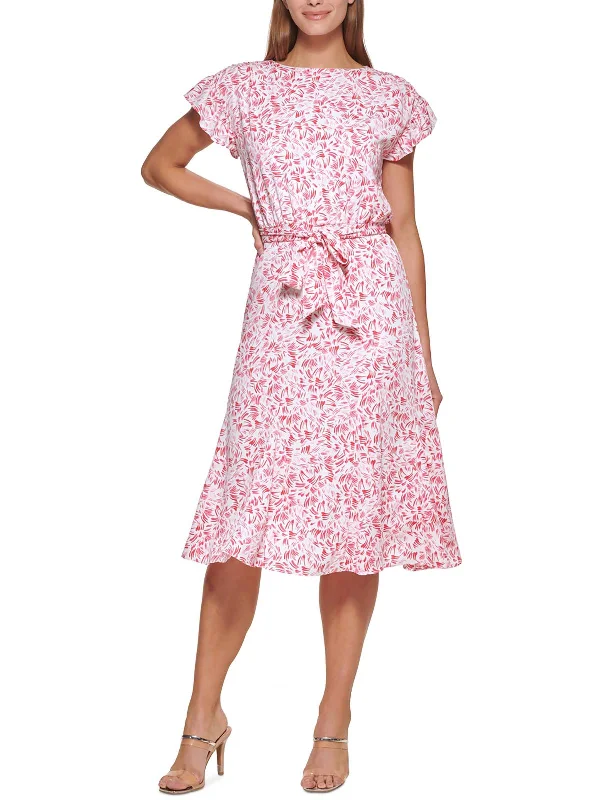 Moisture wicking Womens Cocktail Midi Fit & Flare Dress