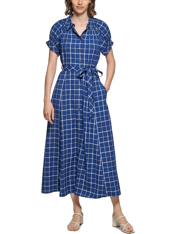 Free and comfortable Womens Collared Maxi Shirtdress