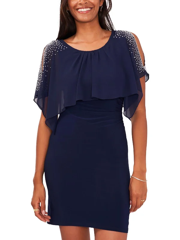 Cool Breeze At Night Womens Embellished Short Cocktail And Party Dress