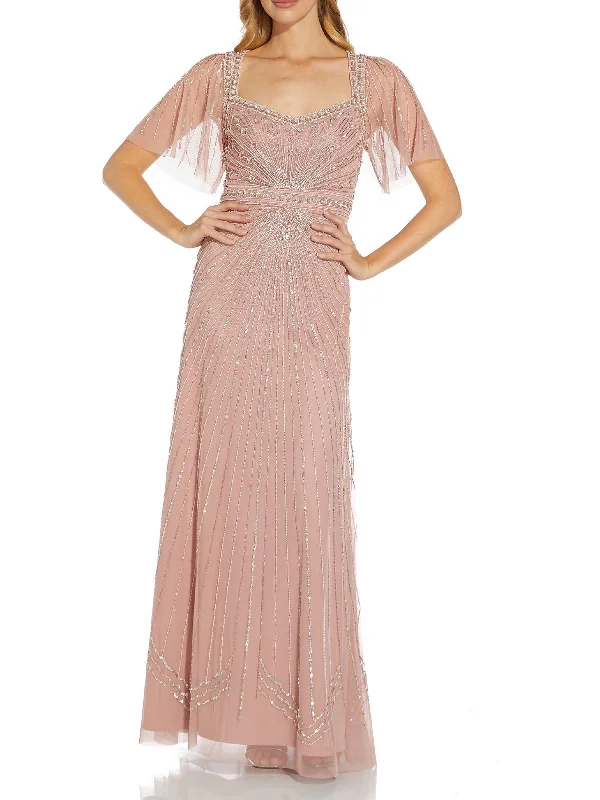 Street Style Womens Mesh Embellished Evening Dress