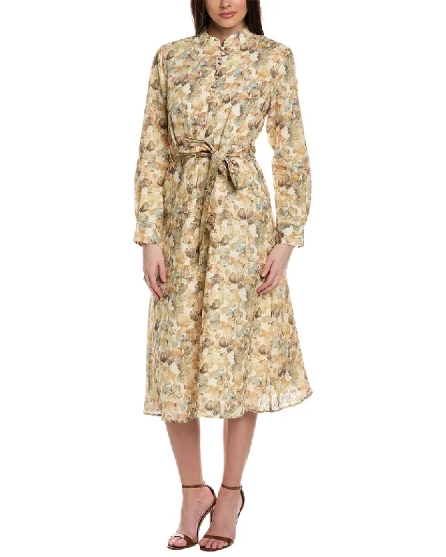 High-waisted pants style YAL New York Printed Midi Dress