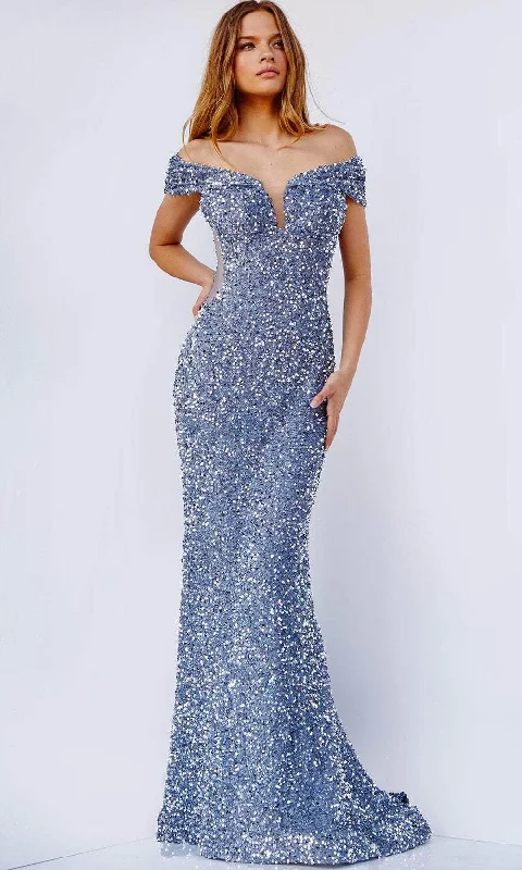 Elegant And Lazy JVN by Jovani JVN23114 - Sequined Mermaid Prom Dress
