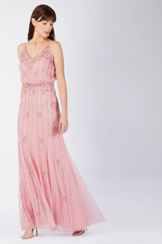 Slim Fit Keeva Dusty Pink Bridesmaid Dress