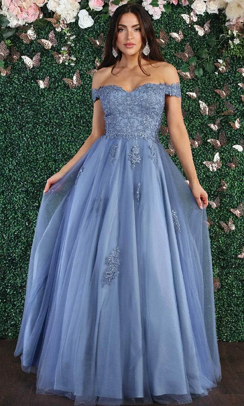 Design sense May Queen MQ1866 - Floral Embellishments Off Shoulder Ball gown