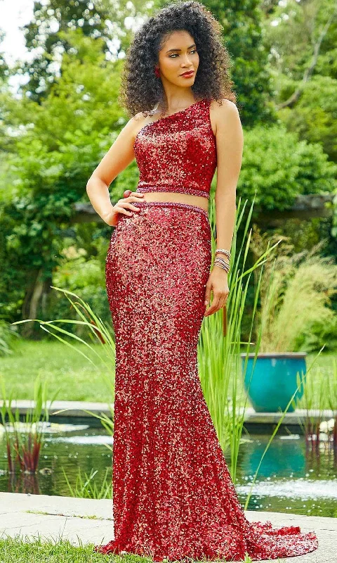 Sports And Leisure Mori Lee 47023 - Two-piece Asymmetric Long Gown