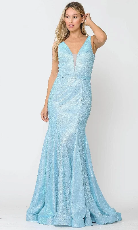 Sports Comfort Style Poly USA 8704 - Sleeveless Deep V-neck Long Gown