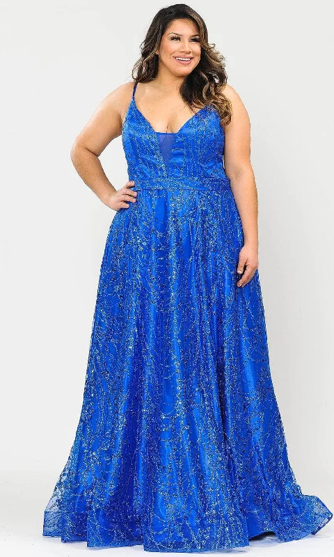 Low-key Luxury Poly USA W1004 - Sleeveless Plunging V-neck Formal Gown